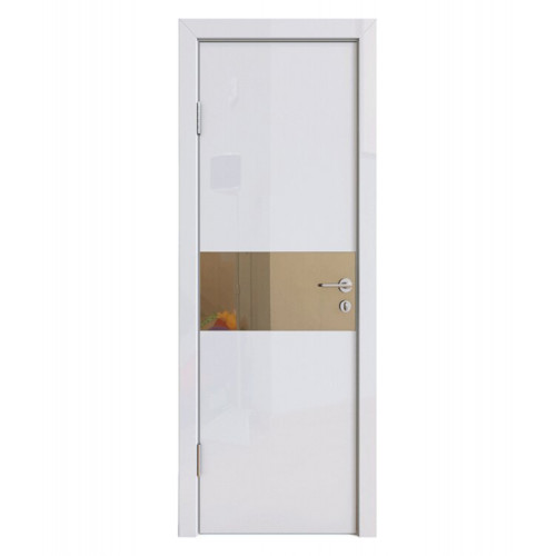 Дверь межкомнатная 501 с алюминиевой кромкой, глянец (ст. бронза)